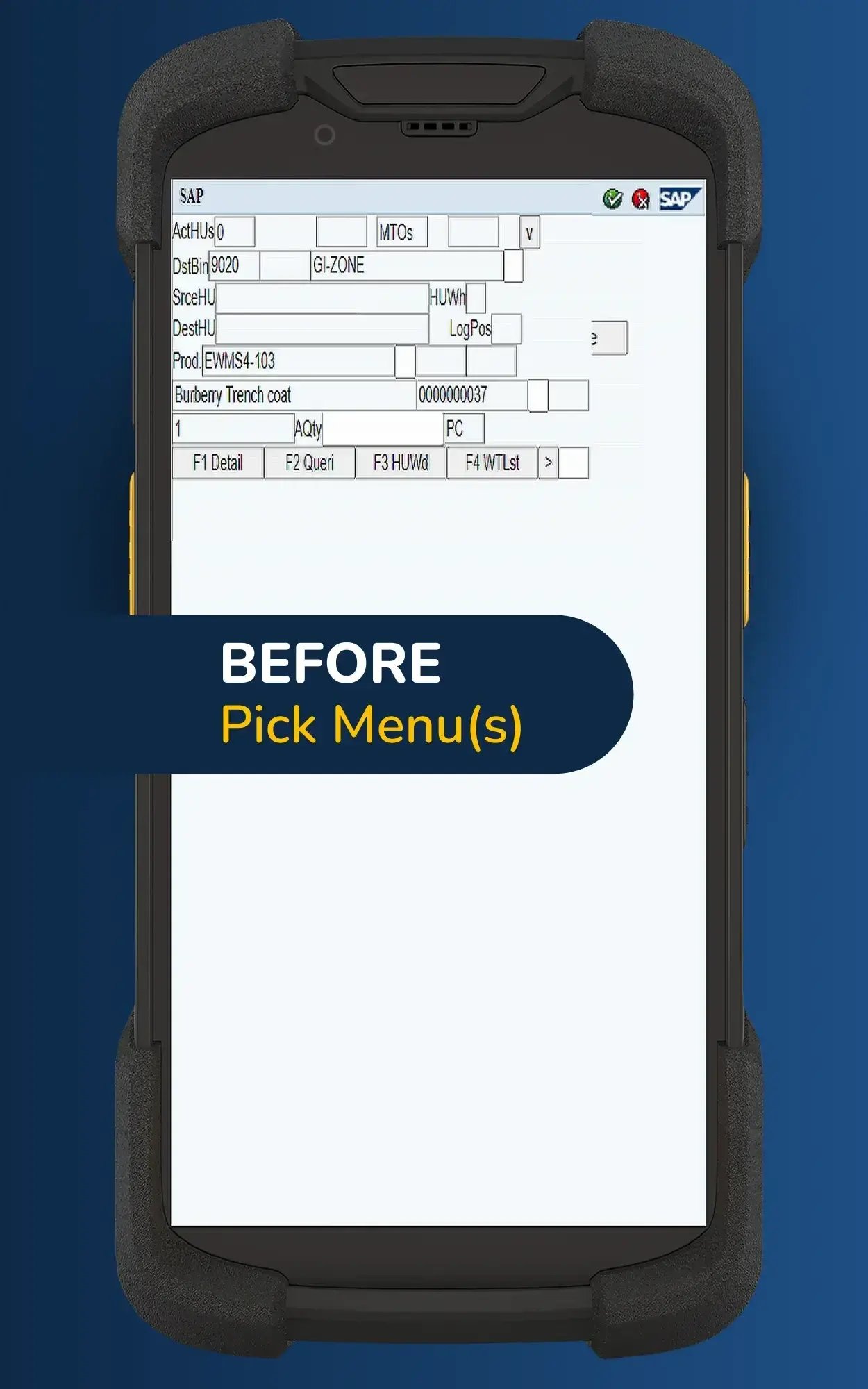 Rocket Mobile Before Pick Menu