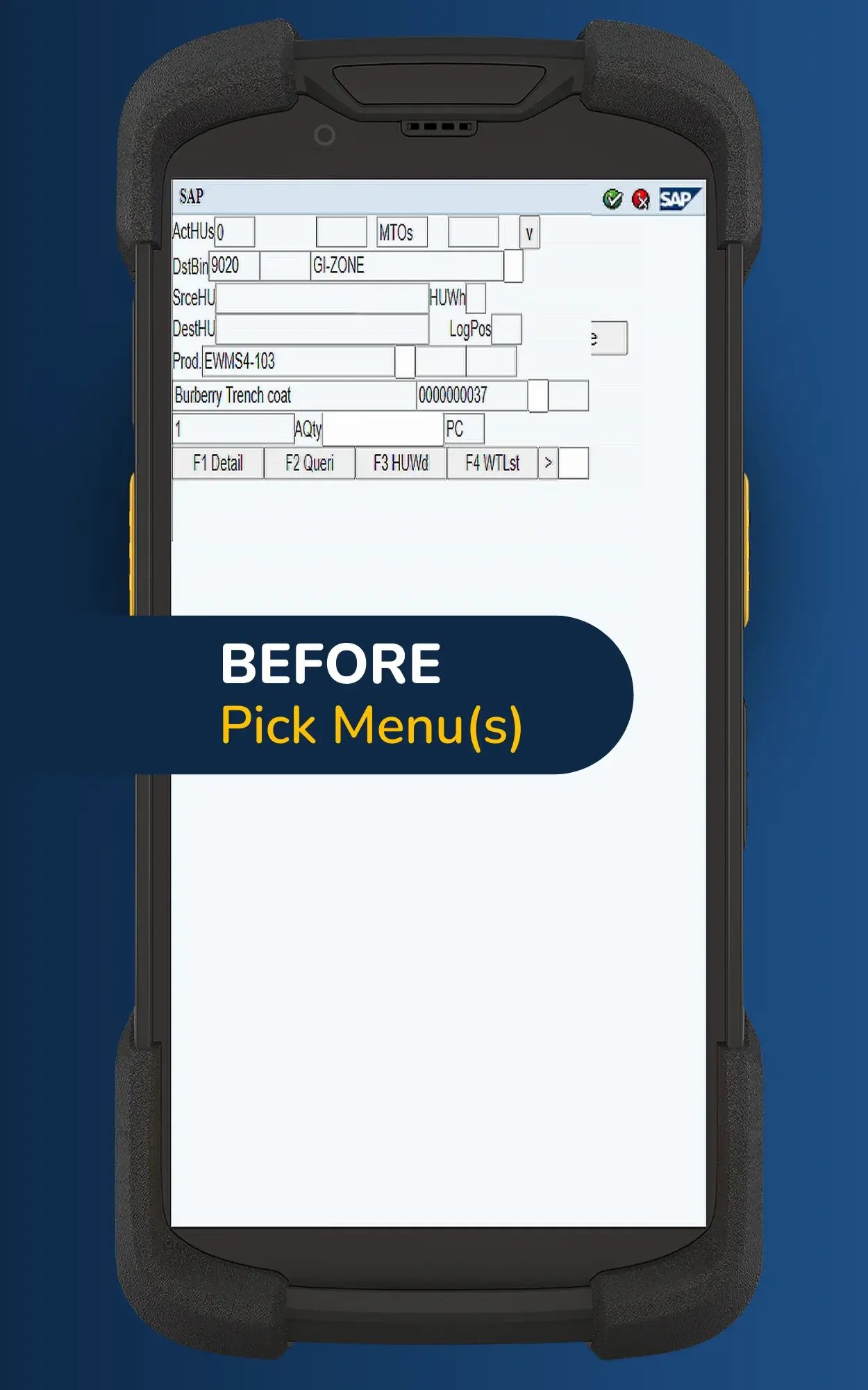 Rocket Mobile Before Pick Menu