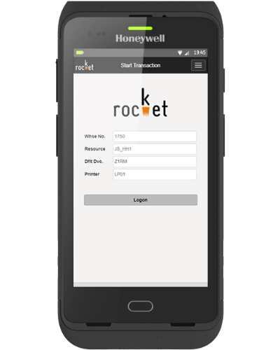 CT40-Rocket Mobile Logon Screen