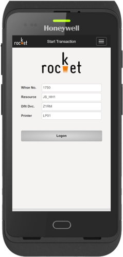 Rocket Mobile Logon Menu 